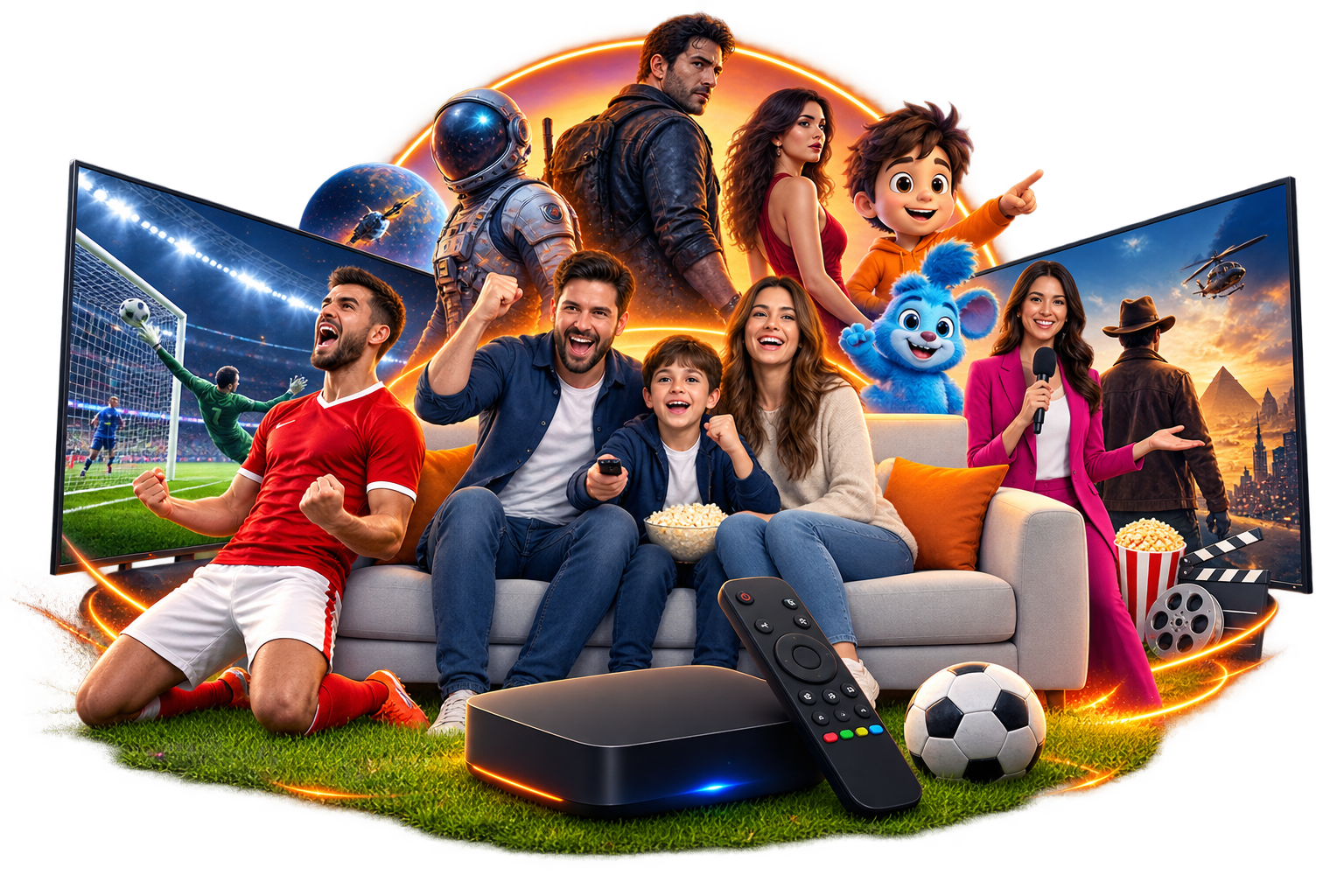 Premium IPTV UK streaming setup on a smart TV